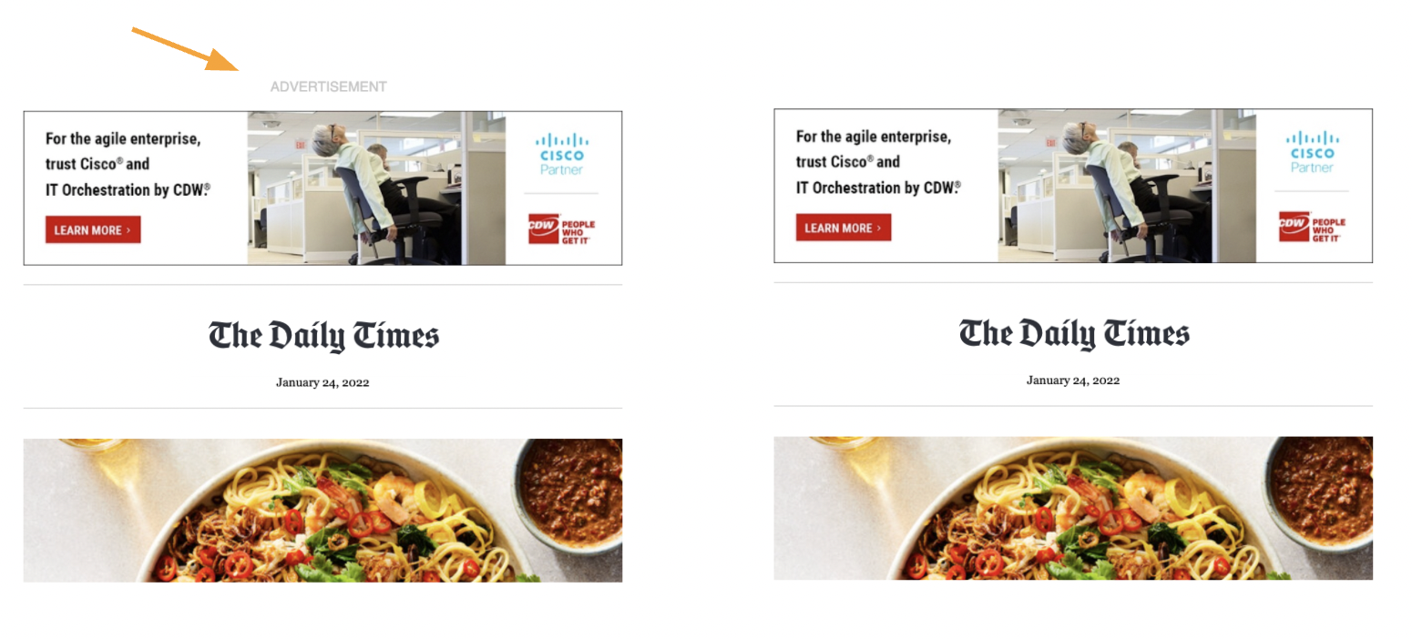 above fold