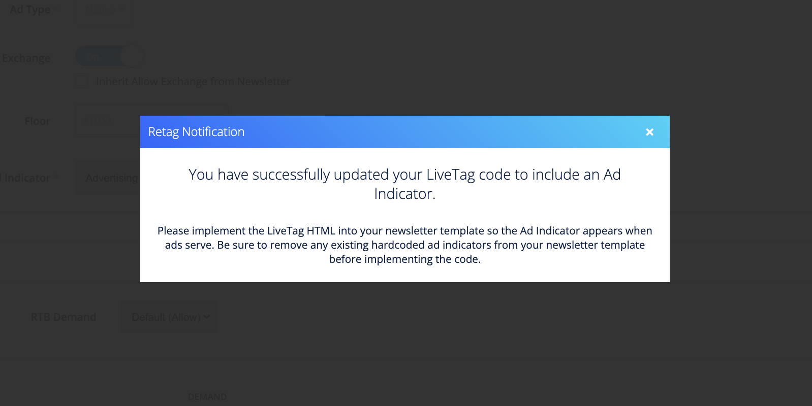 retag notice